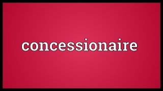 Concessionaire Meaning [upl. by Eylrahc]