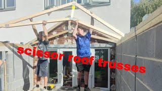 small extension scissor roof trusses on [upl. by Coney]