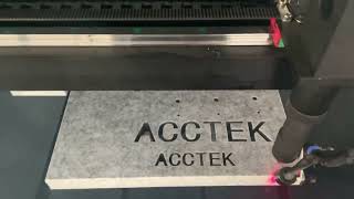 Test 2 ACCTEK 300w co2 laser cutting machine for PET panels [upl. by Solley]