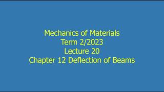 20 Ch 12 Deflection of Beams Mech of Materials Inter Prog 2 2023 Feb 1 2024 [upl. by Titos]