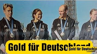 Deutsche TriathlonMixed Staffel holt gold in Paris olympische sommerspiele 2024 [upl. by Nrubyar]