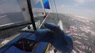 Nacra Inter 20  Spinnaker Run  Blowing the gybe [upl. by Gahan]