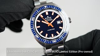 Edox HydroSub COSC 80128 3BUM BUIO Limited Edition Preowned [upl. by Curnin]