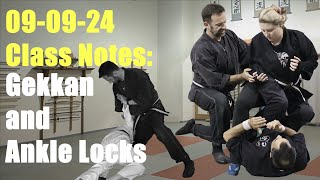 090924 Ninjutsu Class Notes Gekkan Shinden Fudo Ryu and Ankle Locks [upl. by Suilenrac930]