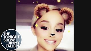 Jimmy Announces Ariana Grande Appearance with quotNo Tears Left to Cryquot Fan Video [upl. by Joachima]