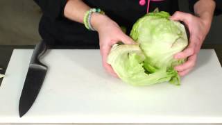 How to Cut Iceberg Lettuce for a Salad  Salad Recipes [upl. by Marysa470]