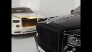 RollsRoyce Phantom Extended Wheelbase BlackEnglish WhiteGold DieCast Model Kyosho 118 no Ghost [upl. by Drarej]