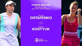 Marta Kostyuk vs Jelena Ostapenko  2024 Adelaide Quarterfinal  WTA Match Highlights [upl. by Adner463]