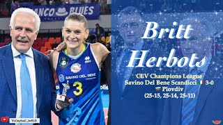 Britt Herbots  MVP  Savino Del Bene SCANDICCI vs Maritza PLOVDIV  CEV Champions League Volley [upl. by Antons330]