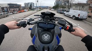 BU MT07 ÇILDIRIYOR  mt07 wheelie puresound  motovlog vlog [upl. by Ahsiym696]