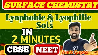 Lyophilic and Lyophobic Sols Class 12  Lyophilic Colloids  Surface Chemistry  Amit Gupta  NEET [upl. by Cyprus]