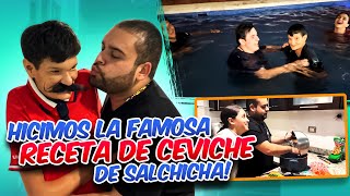 HICIMOS LA FAMOSA RECETA DE CEVICHE DE SALCHICHA DEL CHEF CALVILLO Y TERMINO EN PISICINADA🥳 [upl. by Odin861]