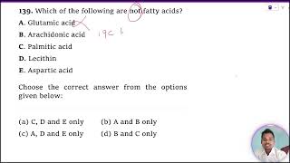 Which of the following are not fatty acids A Glutamic acid B Arachidonic acid C Palmitic acid D [upl. by Erihppas]