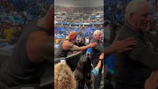 The Rock greets some MakeaWish families after laying the SmackDown on Austin Theory [upl. by Eiresed]