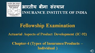 IC92 Fellow Exam Chapter 4 MCQ  Types of Insurance – Individual ic92 insurancexam fellowexam [upl. by Noxas]