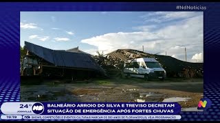 Balneário Arroio do Silva e Treviso decretam situação de emergência após fortes chuvas [upl. by Eran]