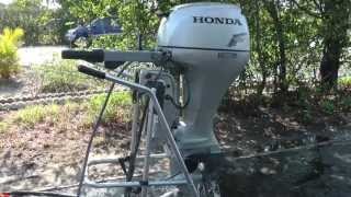 2008 Honda 2008 20hp tiller outboard motor [upl. by Ymmac409]