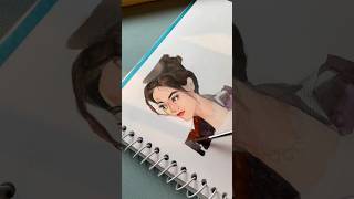 Gouache portrait painting drawing beautifulgirl sketching [upl. by Ennazzus]