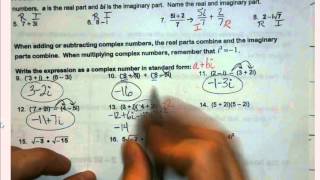 Honors Algebra 2 Unit 2 Complex Numbers [upl. by Refeinnej]