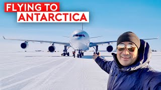 EXTREME FLIGHT  Landing on Antarctica Ice Runway [upl. by Rdnaskela]