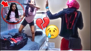 I’M LEAVING YOU PRANK ON MY CRAZY GIRLFRIEND 💔😢 [upl. by Valaree]