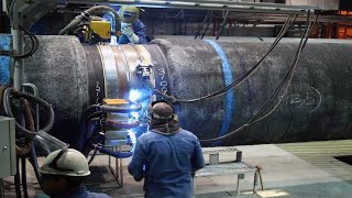 Modern Technology Offshore Pipe Welding and Laying Oil Pipe on The Seafloor [upl. by Akyeluz]