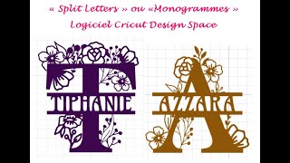 Tuto Split Letters ou Monogrammes pour le logiciel Cricut Design Space [upl. by Koby72]