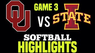 OU Sooners vs Iowa State Game 3 College Softball 2024 [upl. by Ignatzia956]