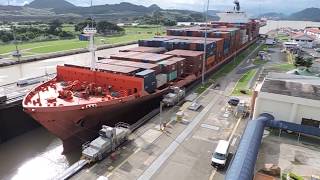 Ship passing through Panama Canal  Miraflores Locks [upl. by Ashwin791]