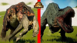 BATTLE ROYALE DINOSAURIOS MONSTRUOSOS Y SUPER HIBRIDOS Batalla de dinosaurios mas peligrosos JWE 2 [upl. by Aznofla]