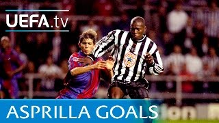 Tino Asprilla hattrick Newcastle v Barcelona 1997 [upl. by Saile]