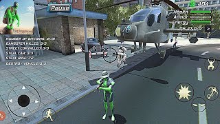 Rope Frog Ninja Hero  Strange Gangster Vegas  I stole the helicopter  Android GamePlay HD [upl. by Shatzer]