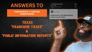 Texas Franchise Tax amp PIR Filing  FAQ  Watch before filing your report [upl. by Zusman]