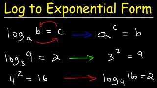 Writing Logarithmic Equations In Exponential Form [upl. by Suidaht]