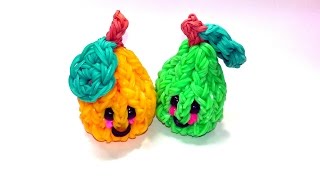 3D Happy Pear Tutorial by feelinspiffy Rainbow Loom [upl. by Gusty637]