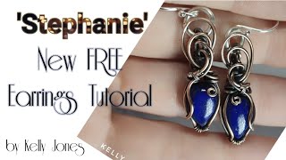 Wire Wrap Earrings Tutorial Stephanie by Kelly Jones Jewellery [upl. by Aneekahs465]