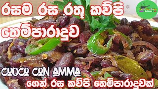 ✔️රතු කව්පි තෙම්පරාදුව  How to make Red kidney beans Episode 25 cuoco con ammasinhala [upl. by Aeli]