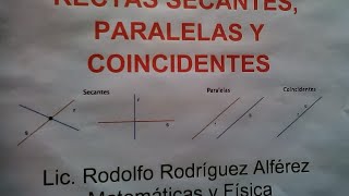 RECTAS SECANTES PARALELAS Y COINCIDENTES [upl. by Oeram284]