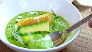 cold courette orange amp basil soup recipe  healthy and super quick [upl. by Korey]