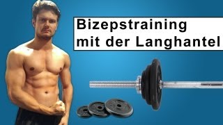 Bizepstraining mit der Langhantel  effektives Fitnesstraining [upl. by Brook]