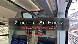 Zernez to St Moritz Switzerland  Graubunden  Train journey  4k 60fps video [upl. by Ailati]