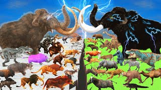 Prehistoric Mammals vs Modern Mammals Mammoth Elephant Dinosaur Size Comparison Animal Epic Battle [upl. by Aracaj757]