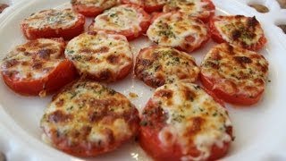 Broiled Tomatoes with Mozzarella  Greek Recipe [upl. by Ut329]