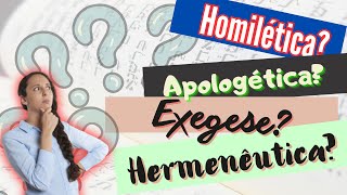 Você sabe qual a diferença entre Exegese Hermenêutica Homilética e Apologética [upl. by Noneek542]