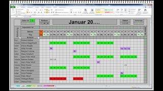 Urlaubsplaner Dienstplaner Schichtplaner Personalplaner Schichtplan Dienstplan MS Excel [upl. by Eelyr207]