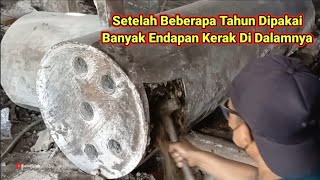 Bedah Tabung KETELBOILER Proses Pembersihan Kerak Dan PENGELASAN [upl. by Atilek]