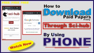 How to download Paid Papers through Scihub By Using PhoneMobile [upl. by Kcirdaed]