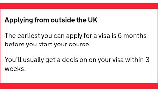 Earliest Date you can Apply amp Travel to UK on Student Visa [upl. by Rosane]