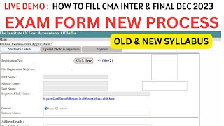 How to Fill CMA Intermediate amp Final December 2023 Exam Form New process Old amp New Syllabus [upl. by Beverie]