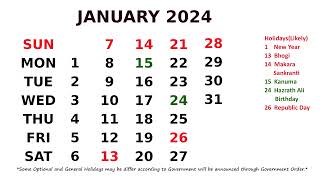 January Calendar 2024 [upl. by Belen]